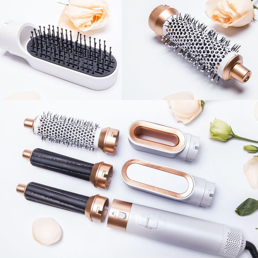 OLY the Complete 5 in 1 Hair Styler by Hoppy Beauty - Hair Dryer Brush for Styling, Curling, Volumizing, Straightening - Detachable & Interchangeable Hair Styling Tools for All Hair Types image number 2