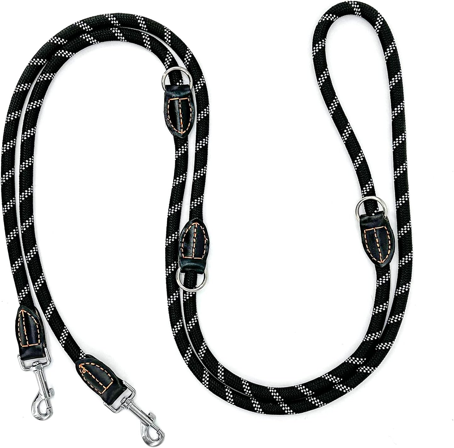 Dog Lead Hands Free Dog Lead Dog Training Leads 3M for Medium Small Dogs (10Mm*10Ft) Adjustable Double Ended Lead Multifunctional with Reflective Rope Lead for Outdoor Walking Running Brown