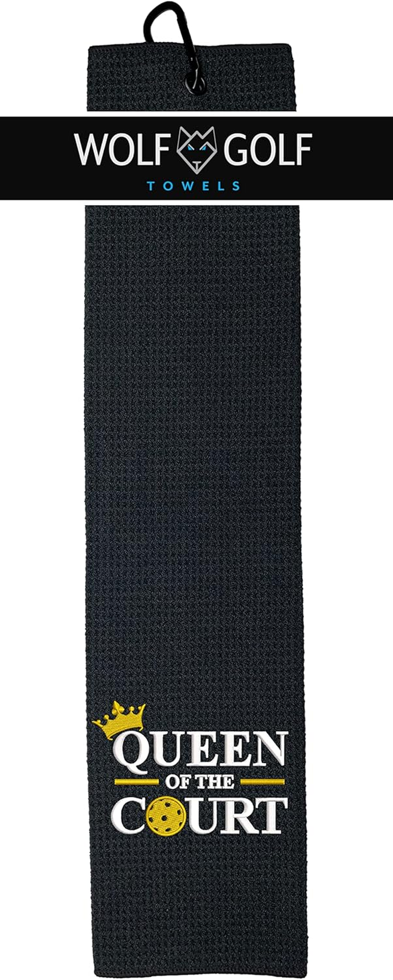 Wolf Golf Towels Queen of the Court Pickleball Towel - Pickleball Gift - Embroidered Funny Pickleball Towel Retirement Gift - King Of The Court image number 4