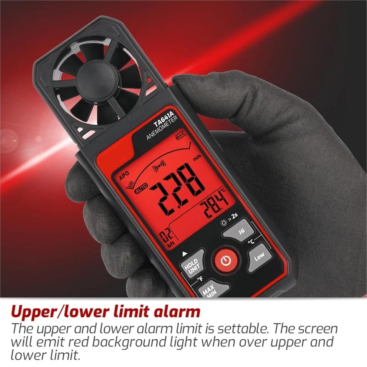 Digital Anemometer Handheld Wind Speed Gauge Meter Portable Anemometro Windmeter 30M/S Wind Chill LCD Display image number 5