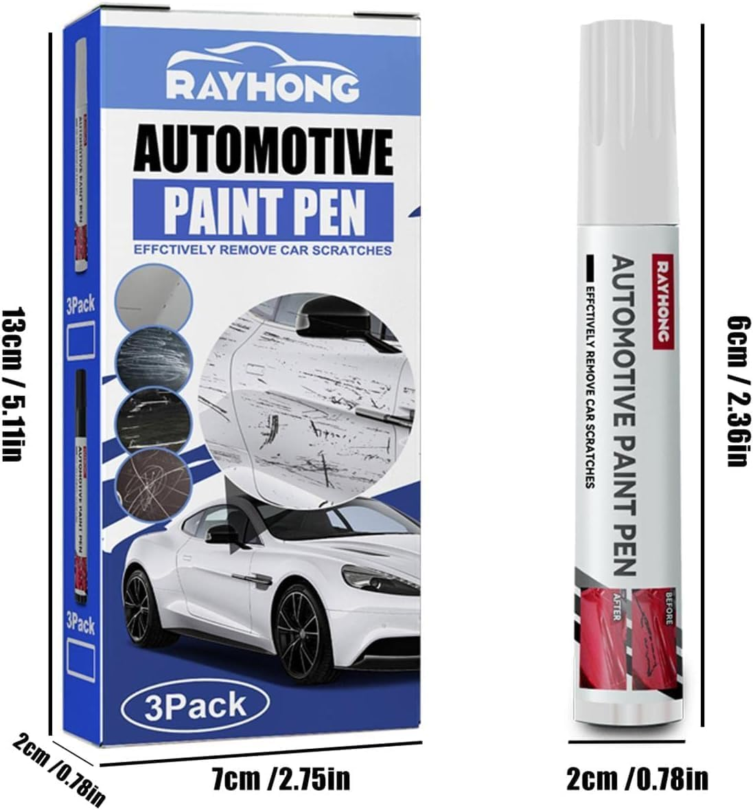 Car Scratch Remover Pen? - Durable Paint Pen,Vehicle Scratch Repair Pen Marker Paint Strop-Au image number 6