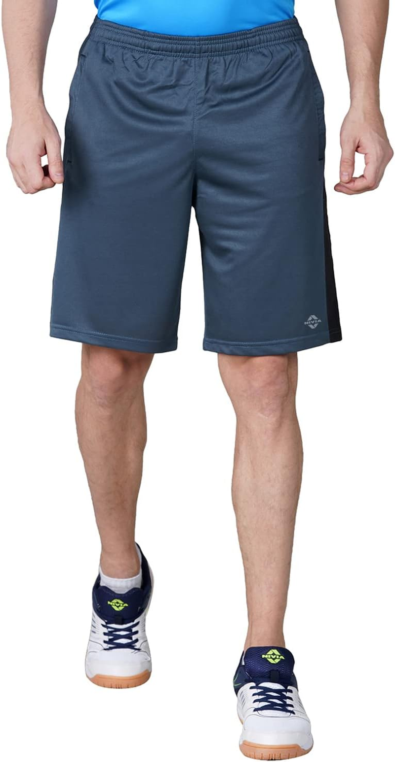 Nivia Sporty_4 Shorts (Teal Blue, M) | Light Weight | Comfortable | Stylish | Casual | Gym | Running