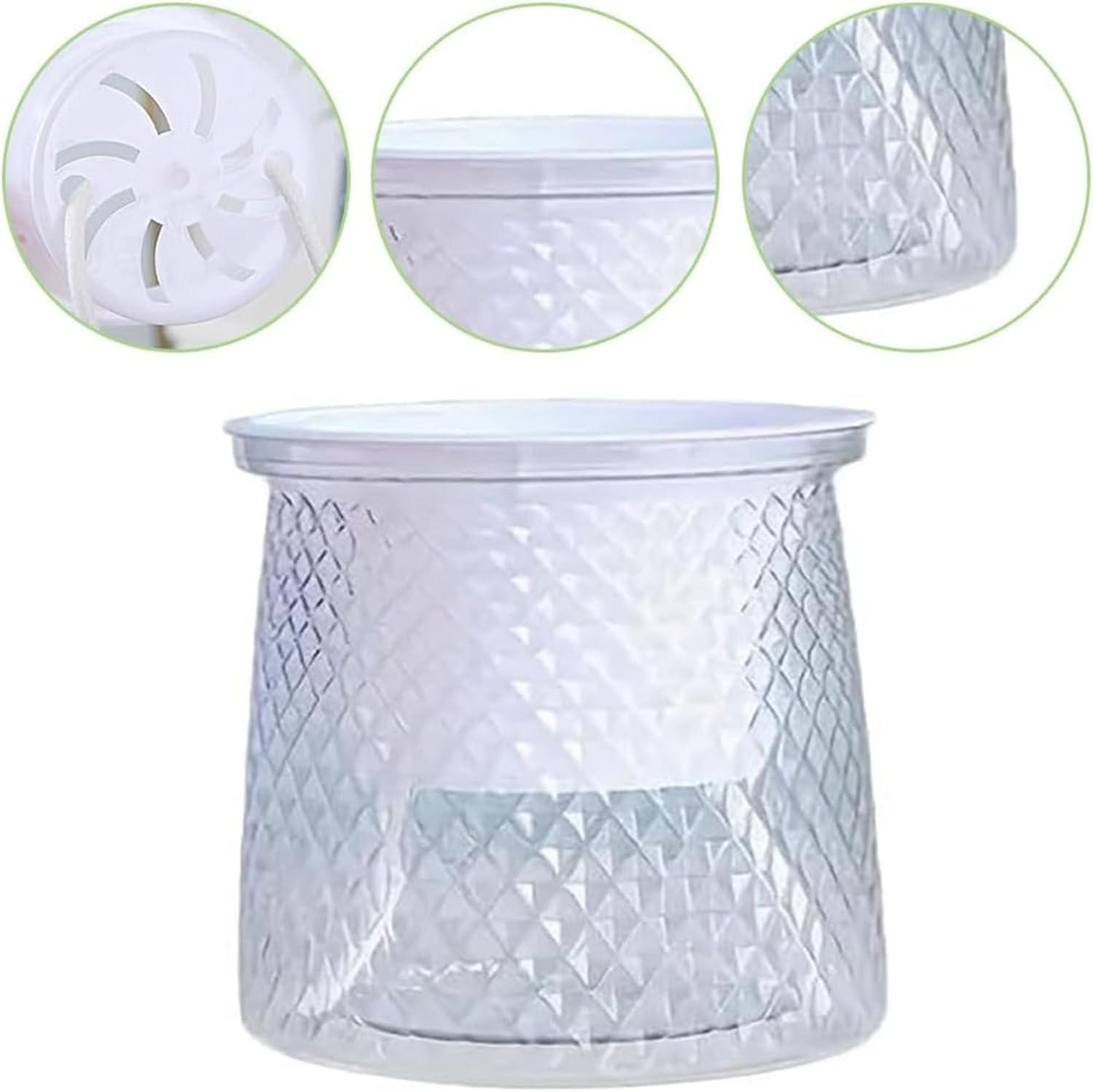 4 PCS Self-Watering Hydroponic Planters with Wick Rope, Self Watering Plant Pot with Reservoir, Indoor Clear Plastic Flowers Pots, Automatic Watering Nursery System for Small Plants, African Violet image number 2