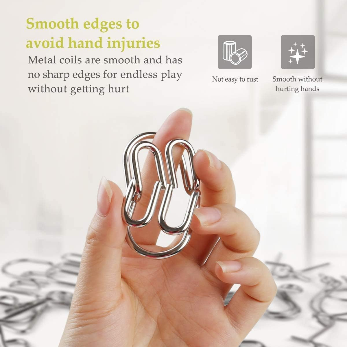 Brain Teasers Wooden and Metal Wire Puzzles 22Pcs Unlock Interlock 3D Brain Puzzle Games IQ Test Toys for Kids Adults image number 1