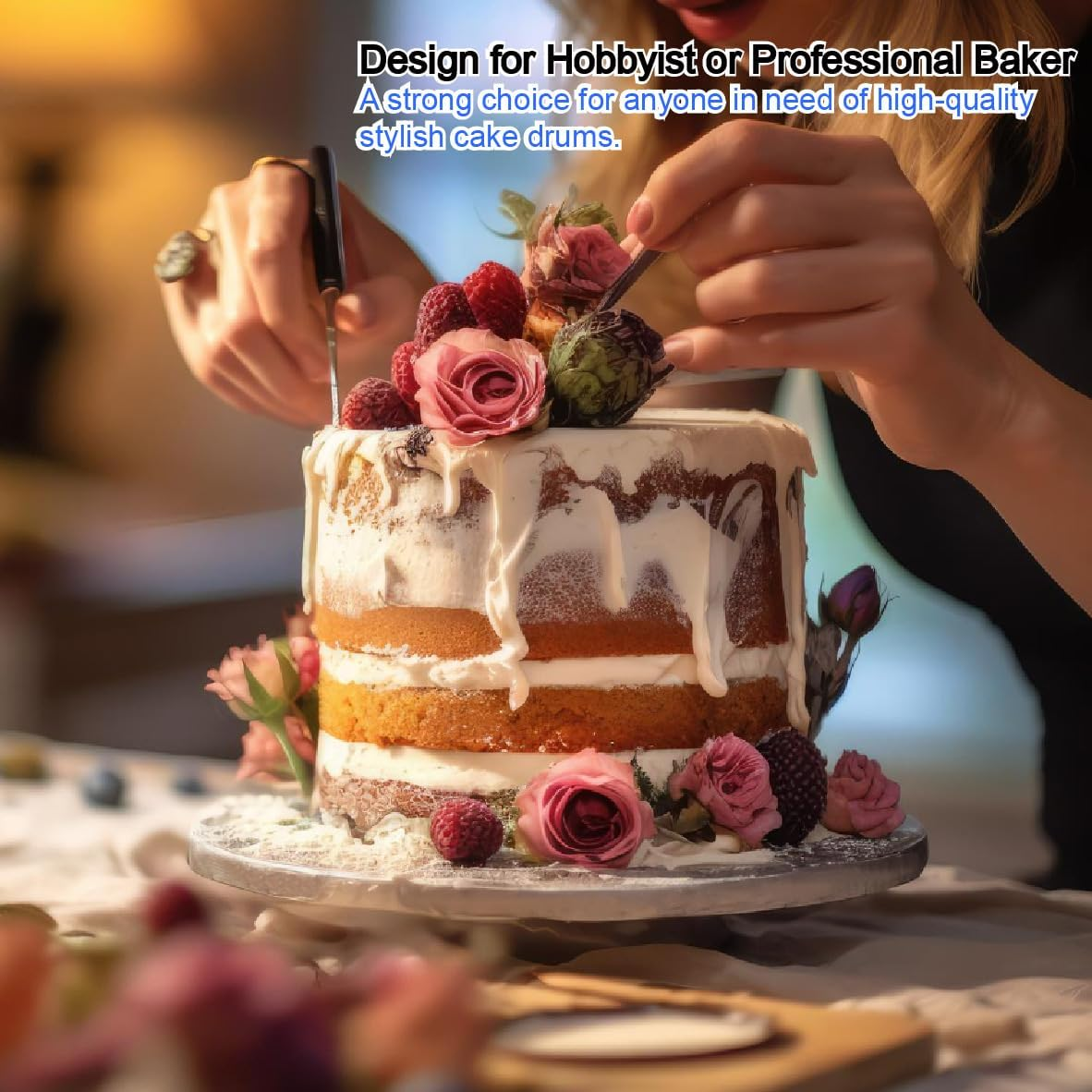 ANSSDO 12 Packs Thick Cake Drums, Greaseproof 12 Inch Assorted round Cake Drum in Gold Black Sliver White Cake Base, Cardboard Cake Boards for Presenting Heavy/Tall Tiered Cakes, Base Para Pastel image number 2