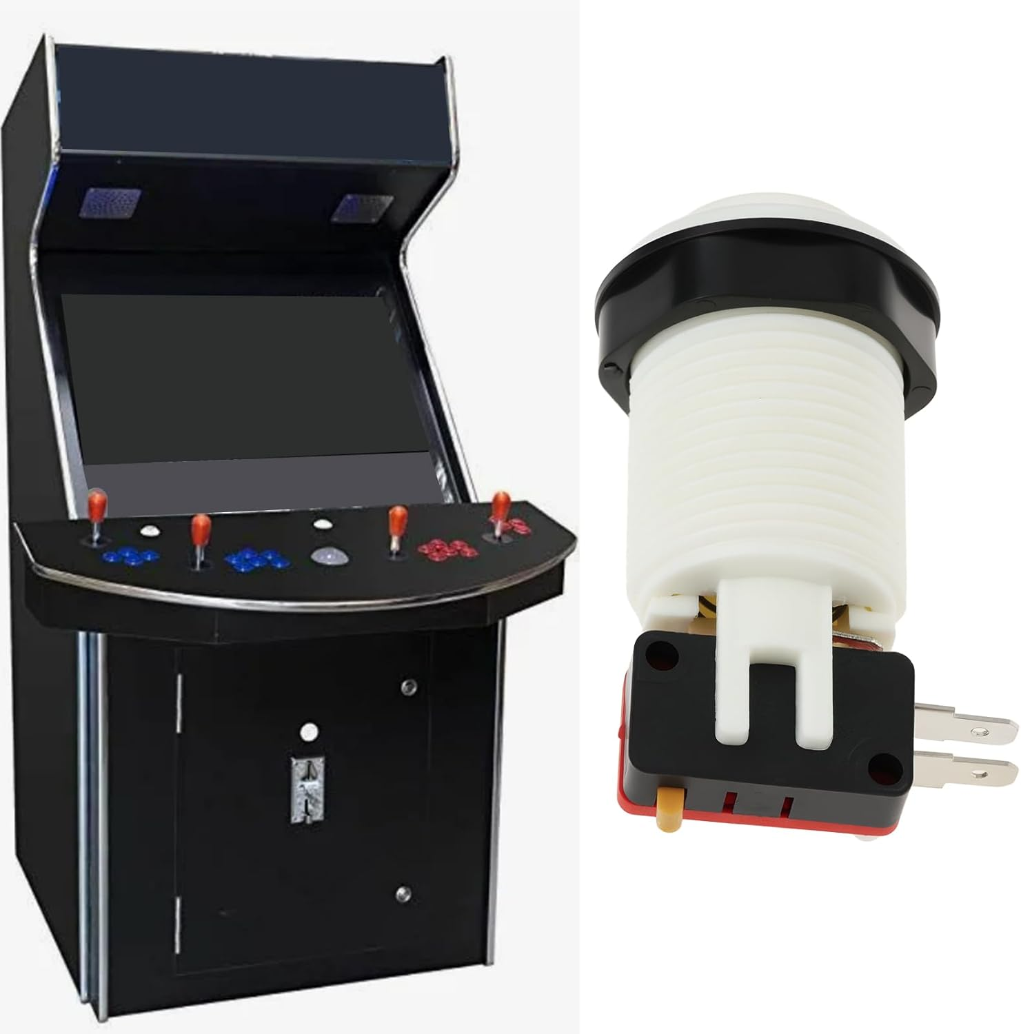 VGOL 2-Piece Arcade Game Start Button 1P 2P Player Push Button with Microswitch image number 1