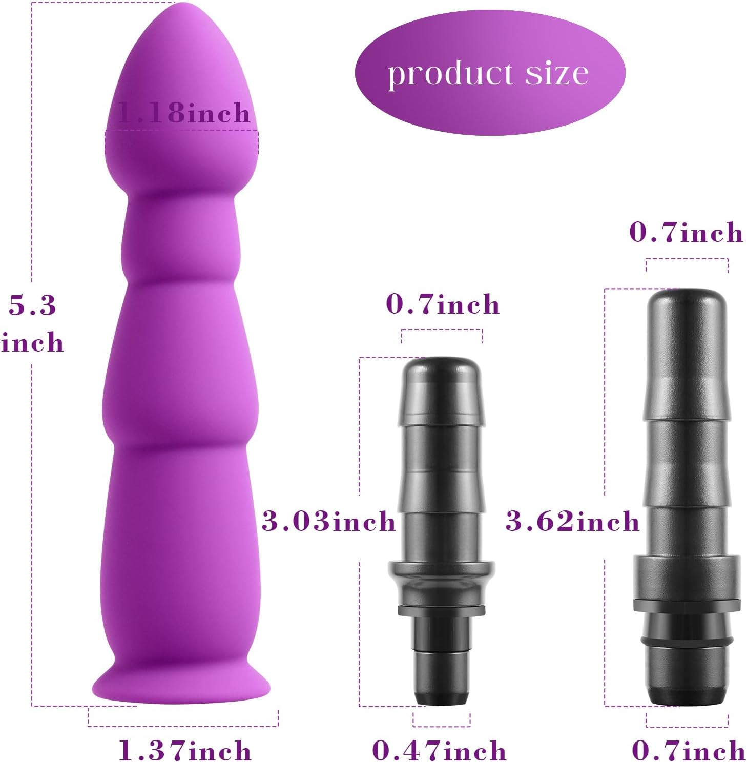 Purple Small Silicone Massage Attachment for the Massage Gun image number 5