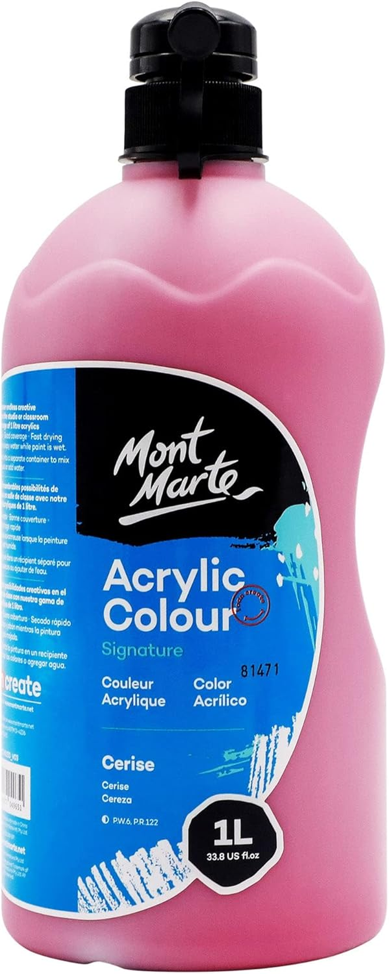 Mont Marte Signature Acrylic Colour with Pump 1 Litre, Orange