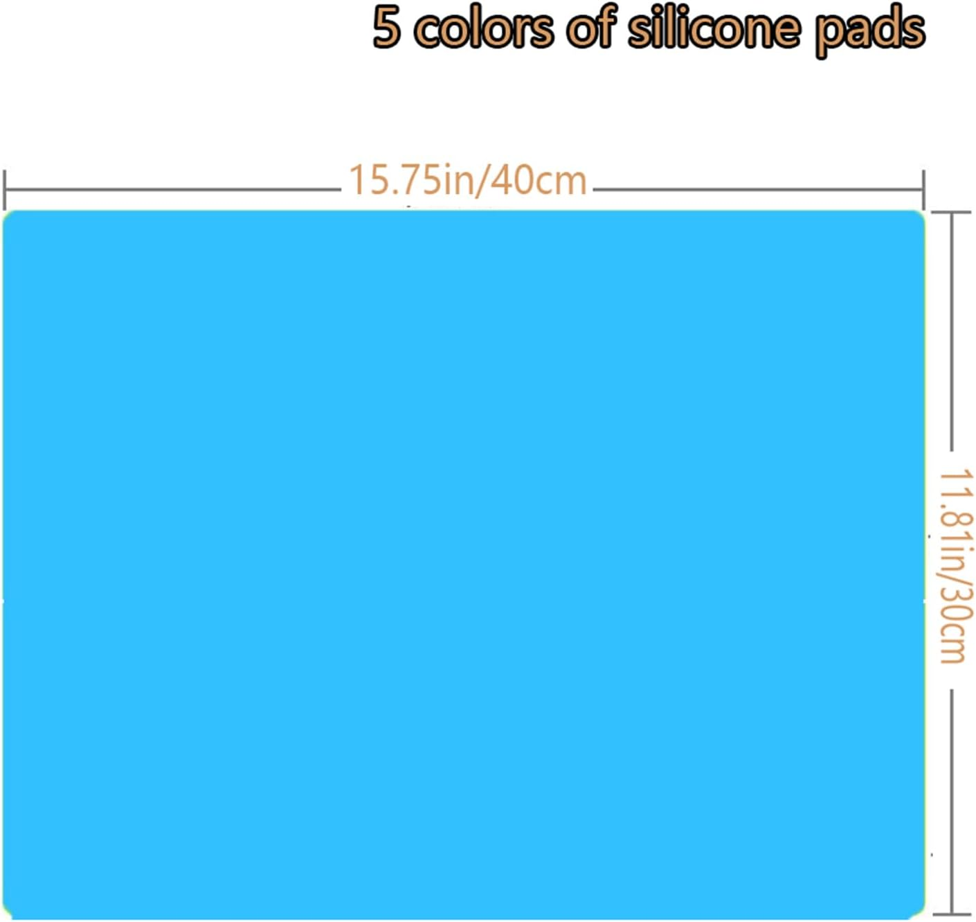 5Pcs Large Silicone Mats for Crafts,Silicone Placemats for Dining Table,Nonstick Nonslip Sheet, 15.7"X11.8" Craft Mat Table Protector(Blue&Gray&Green&Rose Red&Black) image number 2