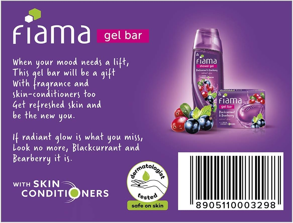 Fiama Gel Bar Blackcurrant and Bearberry, 125G (Pack of 6) image number 1
