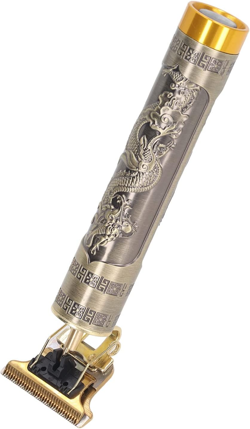 Fockety Professional Hair Trimmer, Durable Performance, Aluminium Alloy, Compact, Washable, T-Blade Hair Trimmer for Haircut (Charging Station with Dragon Pattern) image number 3