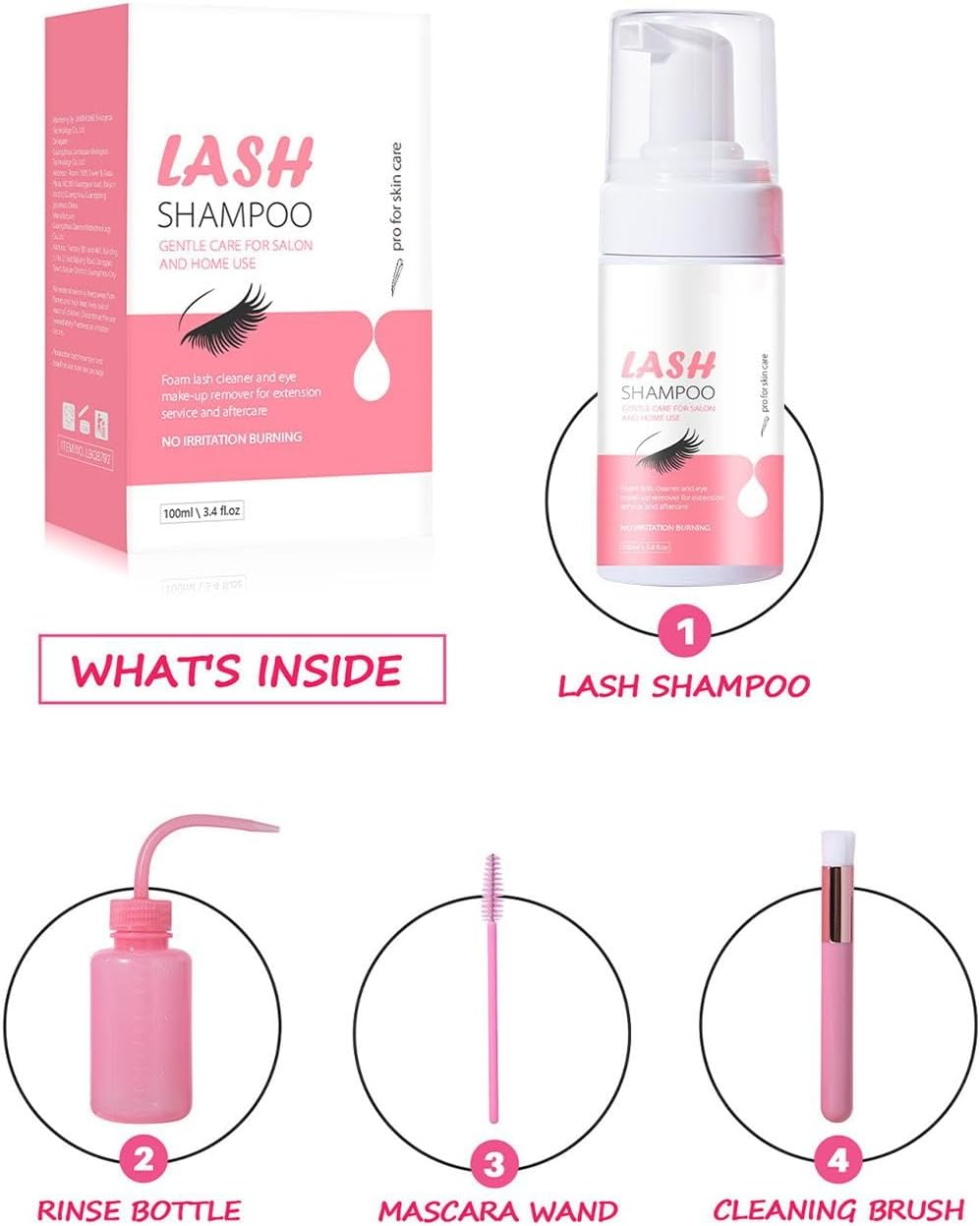 Fashioncha Eyelash Shampoo Eyelash Cleaner Lash Eyelid Foam Lash Cleaning, False Eyelash Dust Cleaner for Home Use, Professional, image number 4