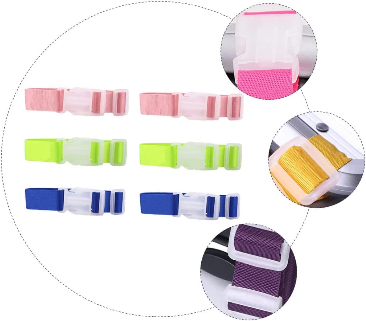 GALPADA 6Pcs Luggage Buckle Strap Luggage Hanging Buckle Belt for Suitcase Travel Use Random Color image number 3