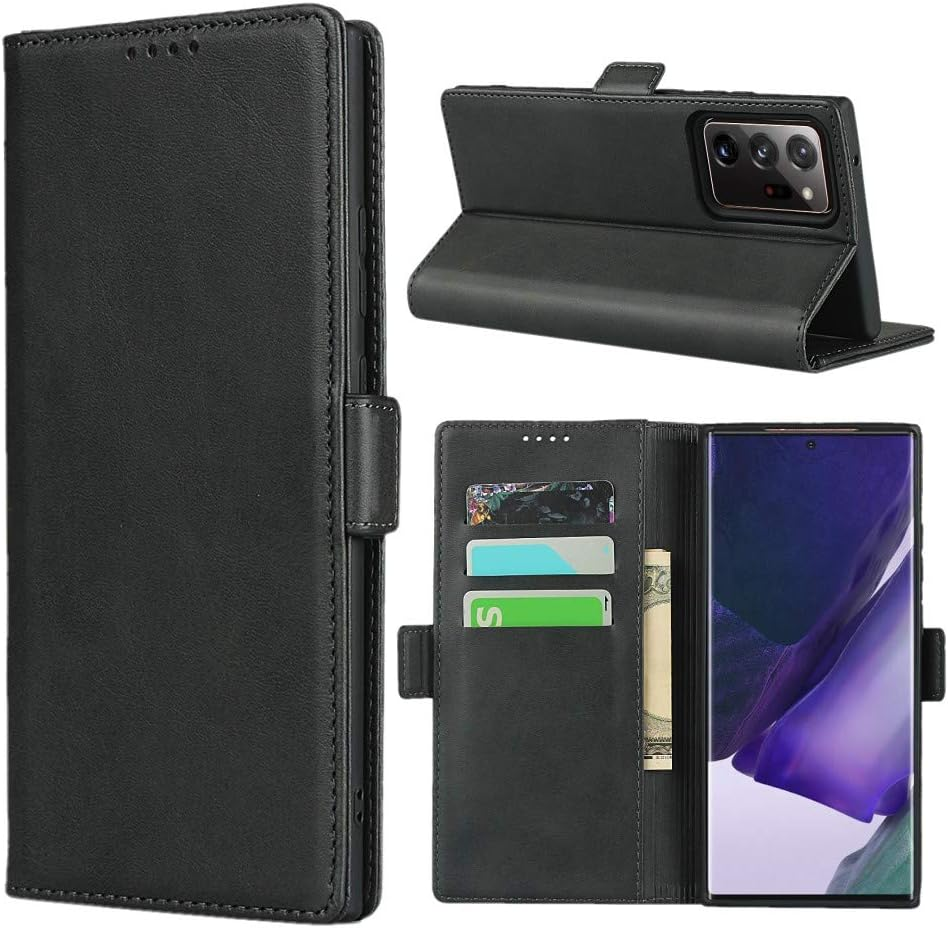 Cavor for Samsung Galaxy Note20 Ultra Case,Note20 Ultra 5G Case,Leather Wallet Phone Case with Magnetic Closure & Card Slots(6.9")-Black image number 6