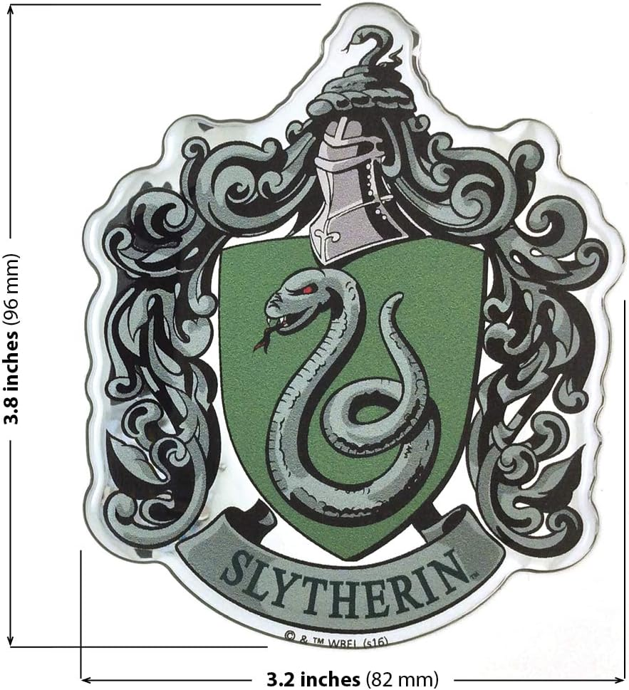 Fan Emblems Slytherin Crest Car Decal Domed/Multicolor/Chrome Finish, Harry Potter Automotive Emblem Sticker Easily Applies to Cars, Trucks, Motorcycles, Laptops, Cellphones, Windows, Almost Anything image number 3