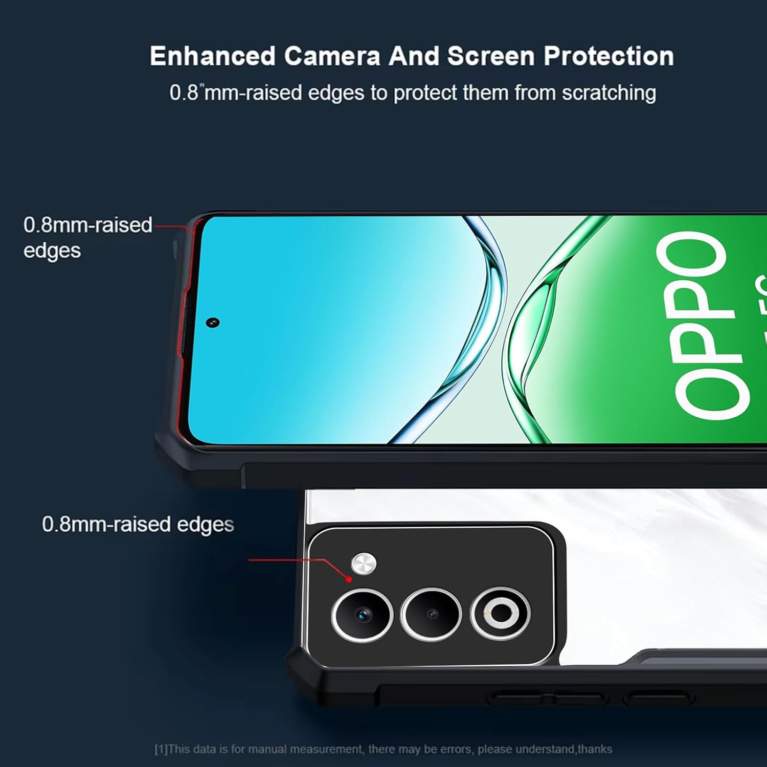 Case for Oppo A5 5G + Screen Protector, ELECTRO-WEIDEWORLD Hybrid Shockproof PC Back + TPU Frame Case with Corner Bumpers[Drop Protection], Ultra-Clear & Scratch Resistant Phone Case image number 1