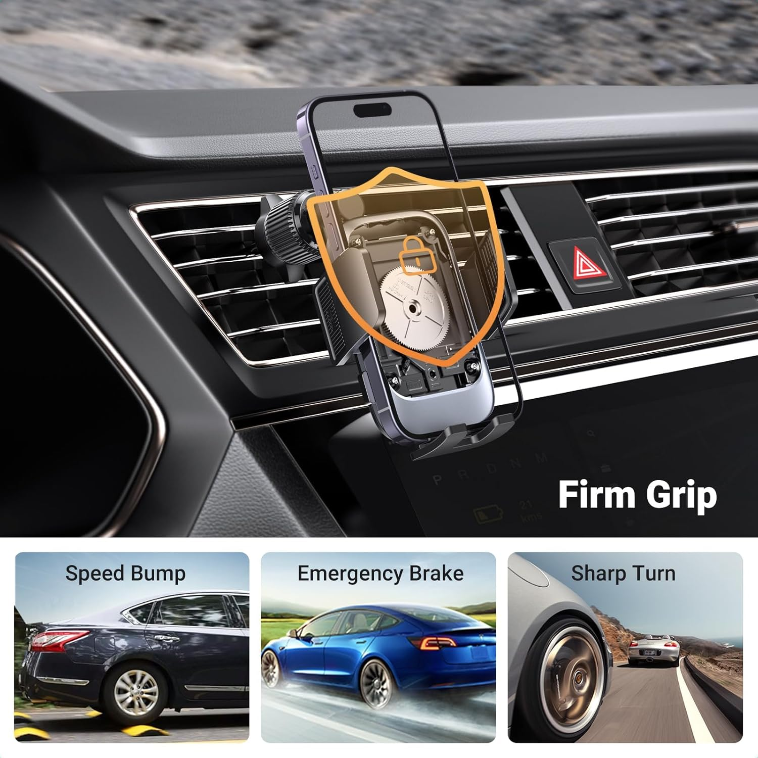 UGREEN Car Phone Holder Air Vent Mount, 360&deg; Swing Arm, Best Viewing Angle Cradle, Compatible with Iphone 16 Pro Max, Galaxy S24 Ultra, Etc. image number 6