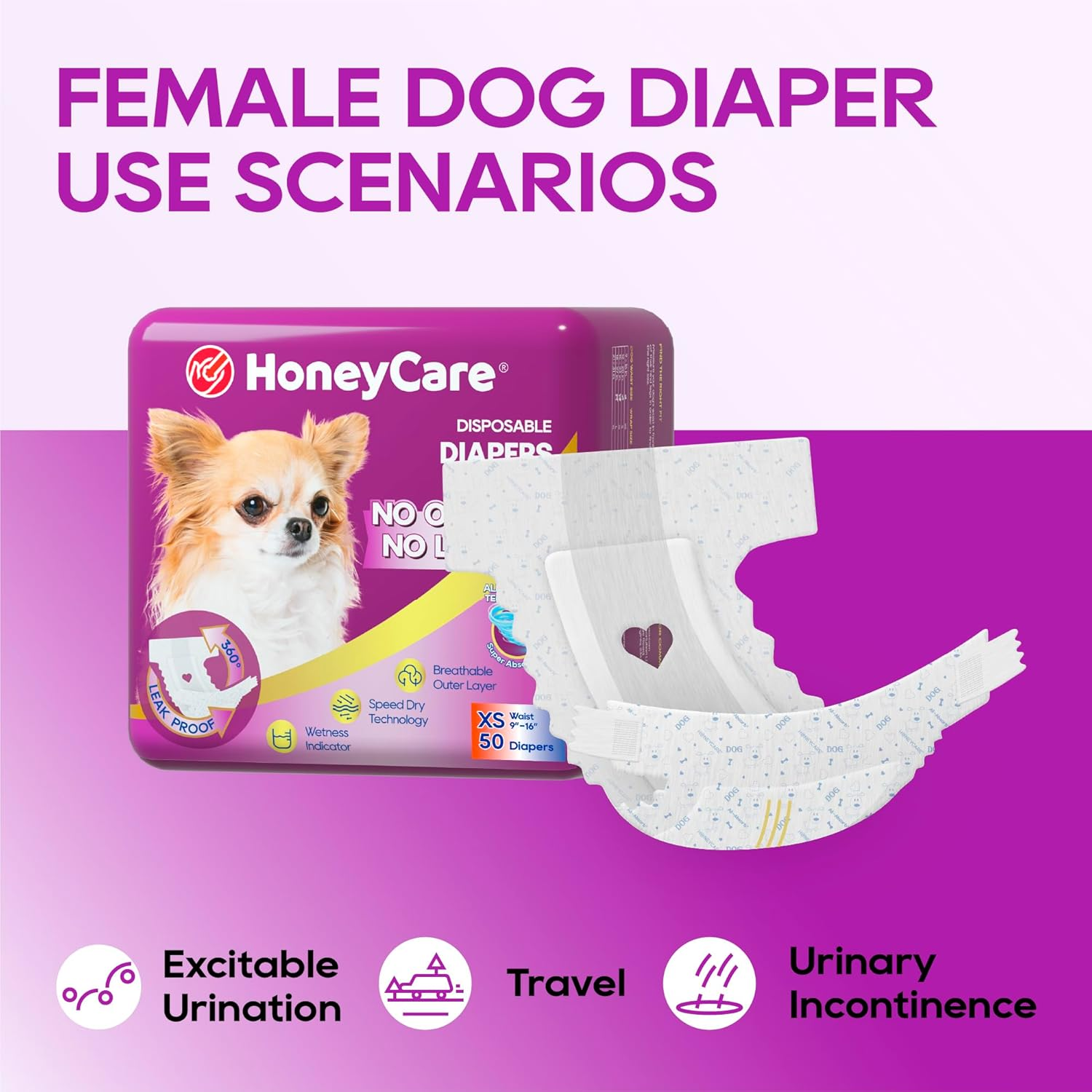 All-Absorb Disposable Dog Female Diapers, X-Small image number 5