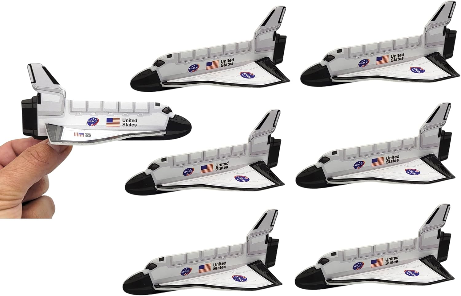 Zugar Land Space Shuttle Foam Gliders (5") Outer Space Cosmos Flying Toys. Plane Fun Jet (48 Gliders) image number 1