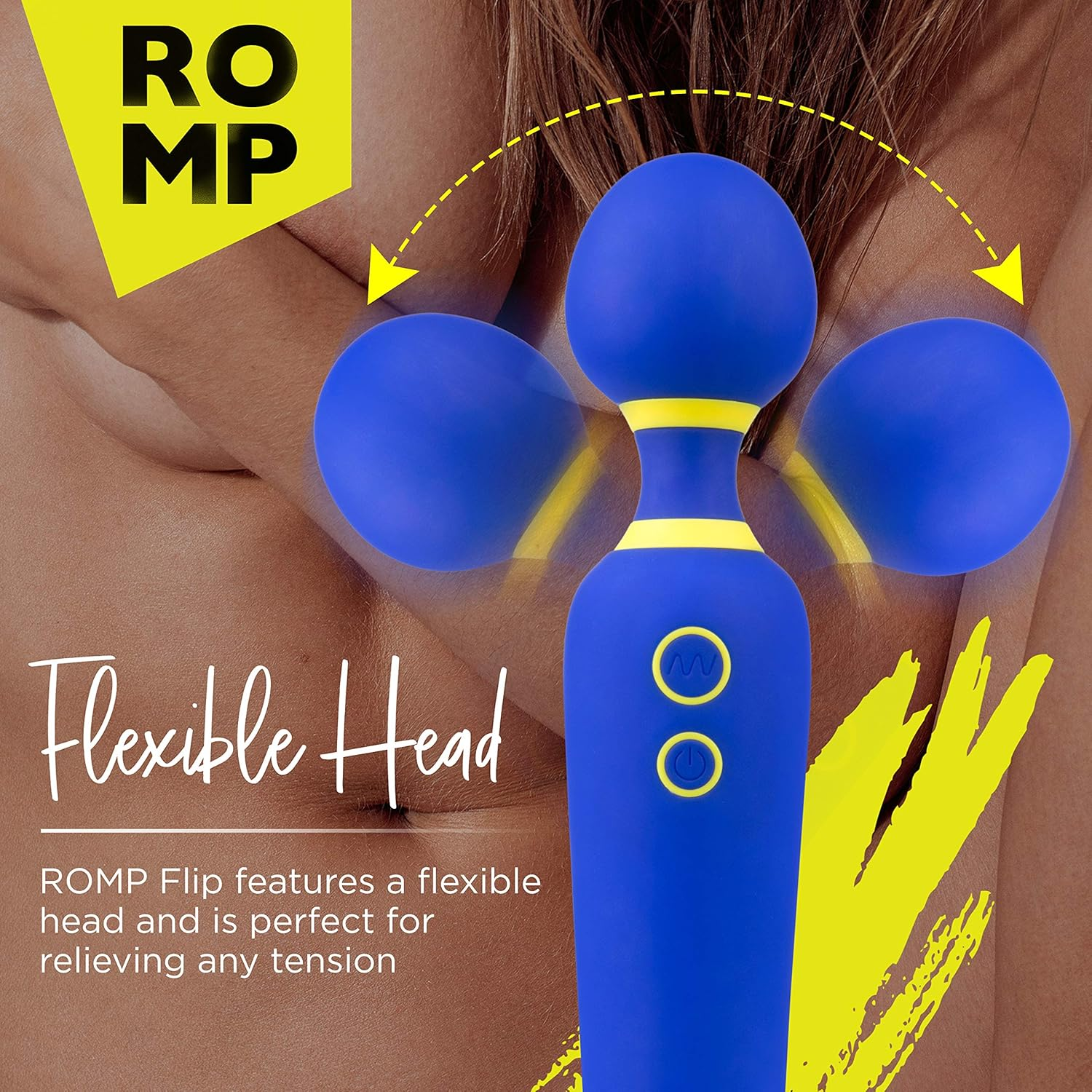 ROMP Flip Wand Vibrator for Women - Vibrating Sex Toy for Clitoral Stimulation - Wand Massager with 6 Vibration Modes - Whisper Quiet & Waterproof