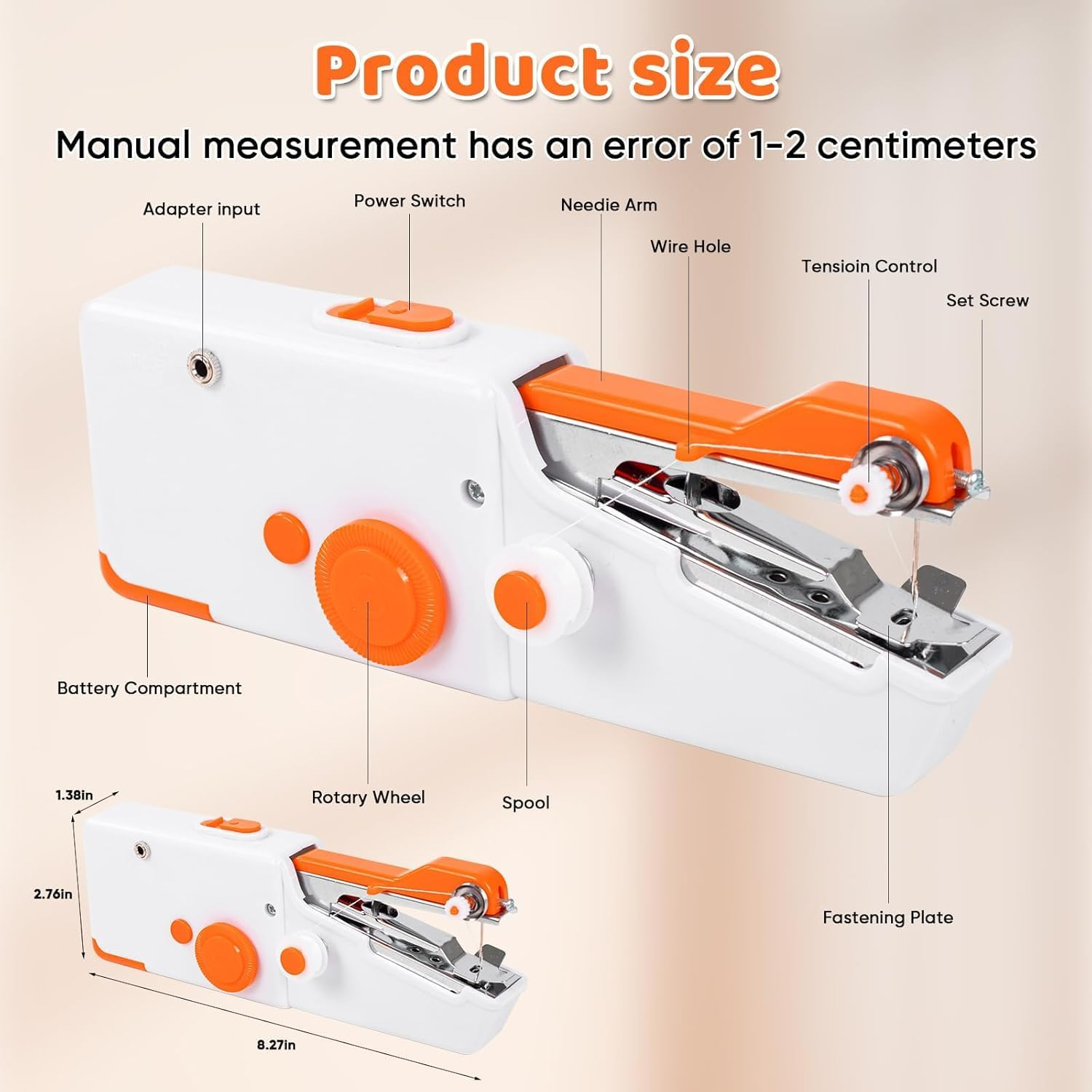 Handheld Sewing Machine for Beginners, Portable Mini Sewing Machine with Two Powered Supply Modes,Simple Operation, Quick Stitching for Home & Travel & DIY image number 4