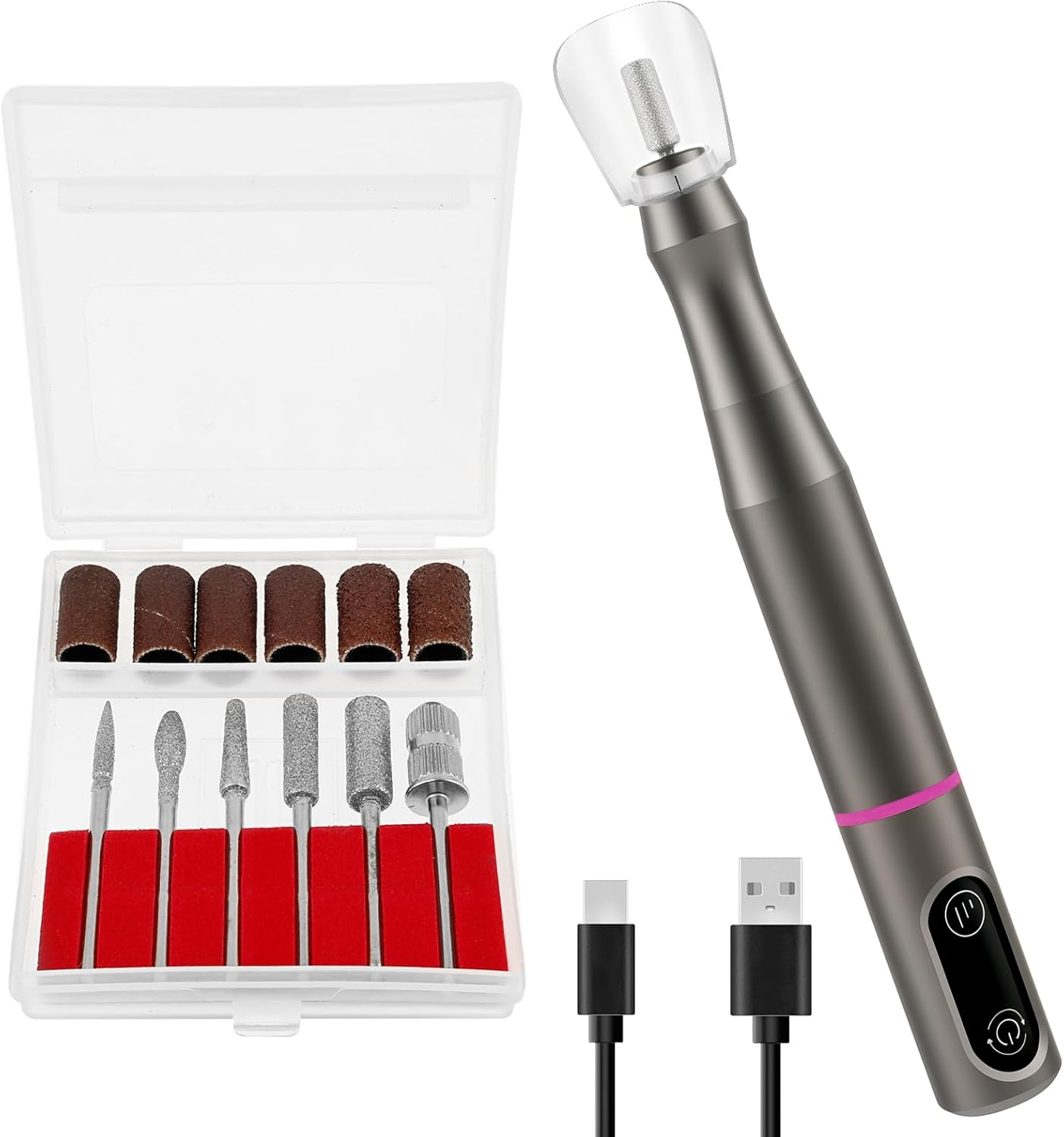 Cordless Nail Drill Set Multipurpose Safe Pedicure Manicure Machine Adjustable Nail Drill Machine Kit Cordless Electric for Home Usage image number 5