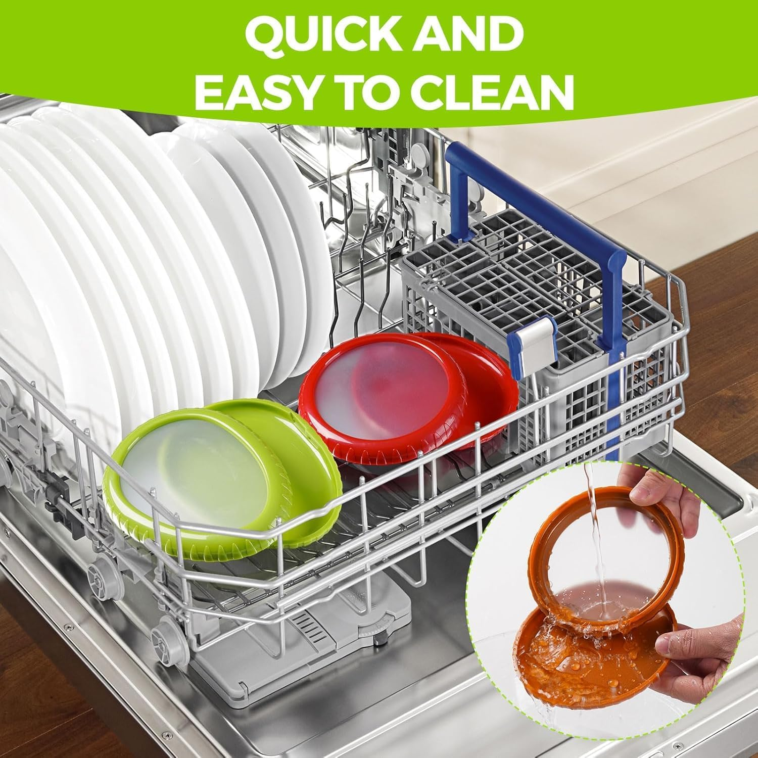 Mumoo Bear Avocado Saver and Onion Storage Set, 4 Pcs Silicone Fruit Food Reusable Fridge Fresh Pod Storage Perfect Lemons Tomato Garlic Containers image number 2