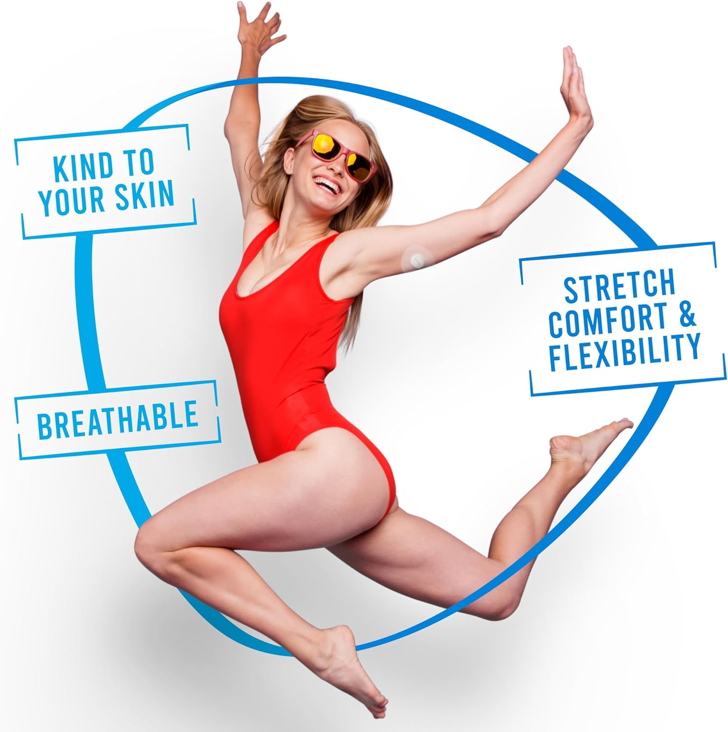 Not Just a Patch Dexcom G7 Adhesive Patches (20 Pack) &ndash; Stelo CGM Sensor Patches &ndash; Breathable & Sweatproof Design with Precision-Cut Hole for Ventilation, Secure Fit & Long-Lasting Hold &ndash; Clear Transparent image number 5