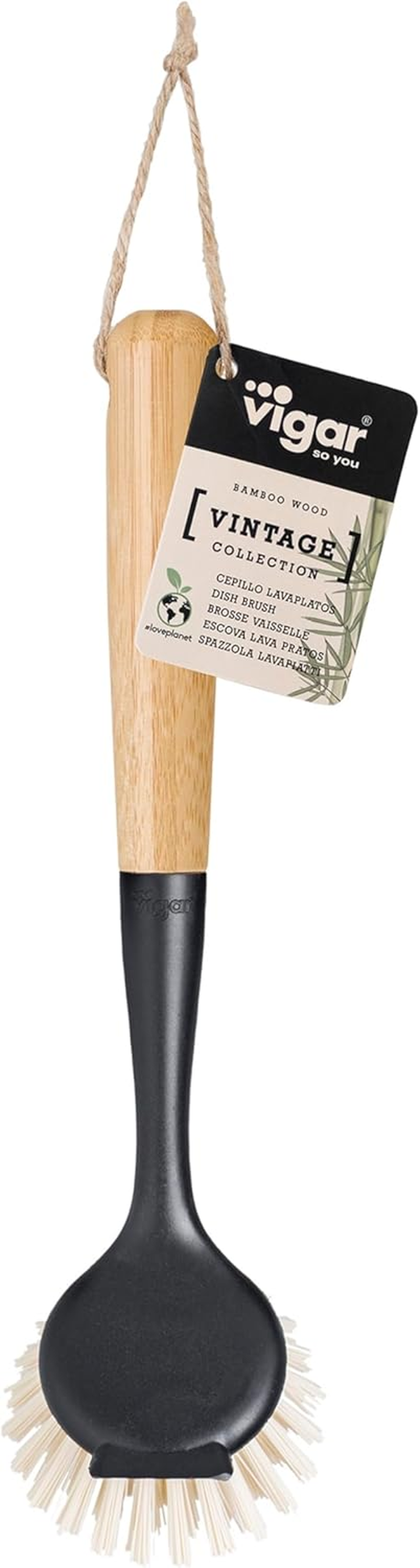 Vigar Bamboo round Vintage Dish Brush