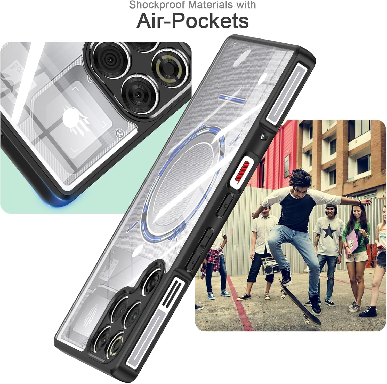 Foluu Clear Case for ZTE Nubia Red Magic 11 Pro Case/11 Pro+, [Not Yellowing] [Military Drop Protection] Shockproof Protective Slim Thin Cover for Red Magic 11 Pro 2025 image number 4