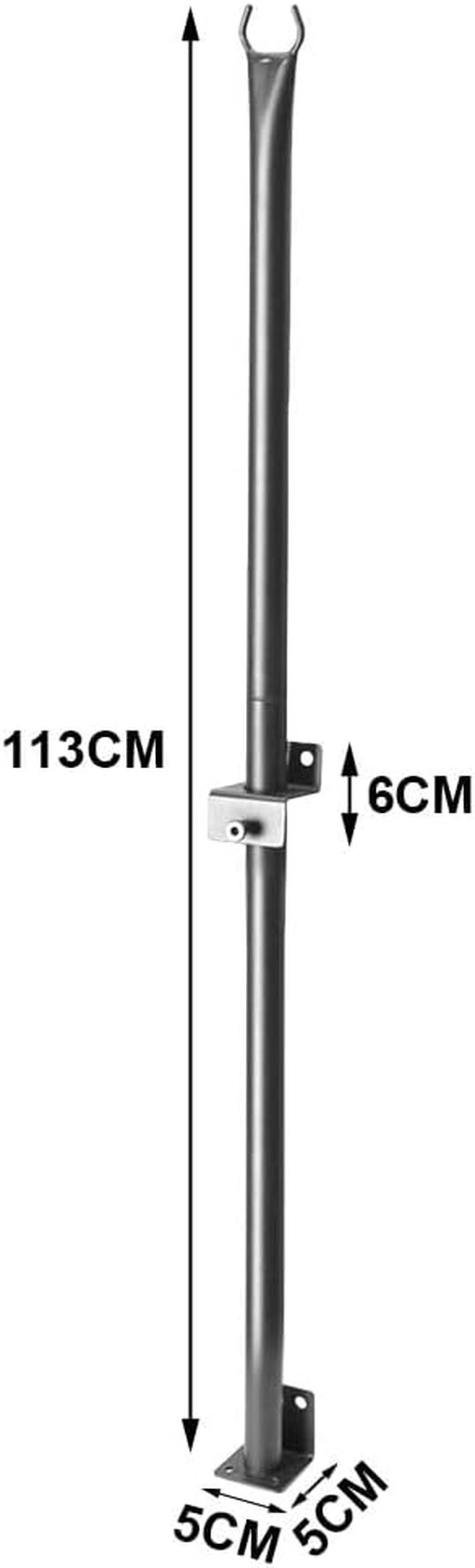 ALSTON 4 Pack String Light Poles 113Cm Height Wall-Mounted Lighting Brackets Outdoor Metal Hanging Light Poles with Fixing Clips for Patio Deck Fence Garden, Poles Only image number 1