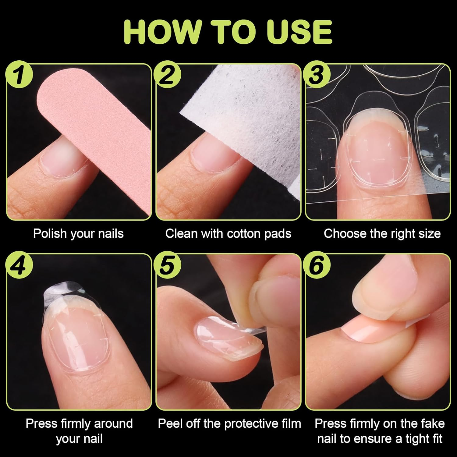 Yatinkim 720Pcs 30 Sheets Nail Adhesives Tabs for Press on Nails Jelly Double Side False Nail Glue Sticker Transparent Sticky Tabs for Nails Waterproof Breathable Manicure Gel Tabs image number 4