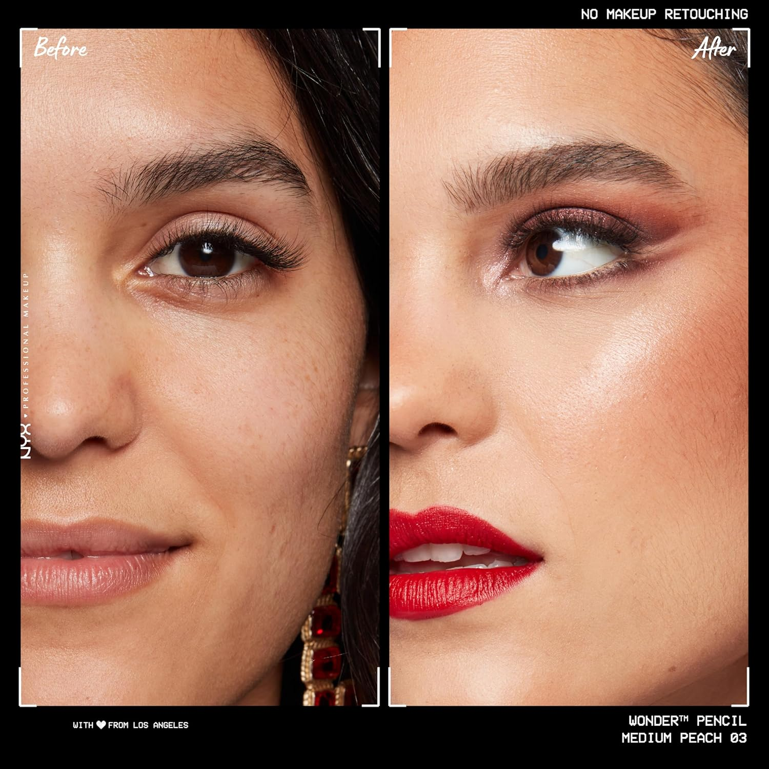 NYX Professional Makeup Eyebrow Highlighter, Double Sided Pen, Highlight, Conceal and Shape, Wonder Pencil, Medium Peach - 05 Warm Deep image number 2