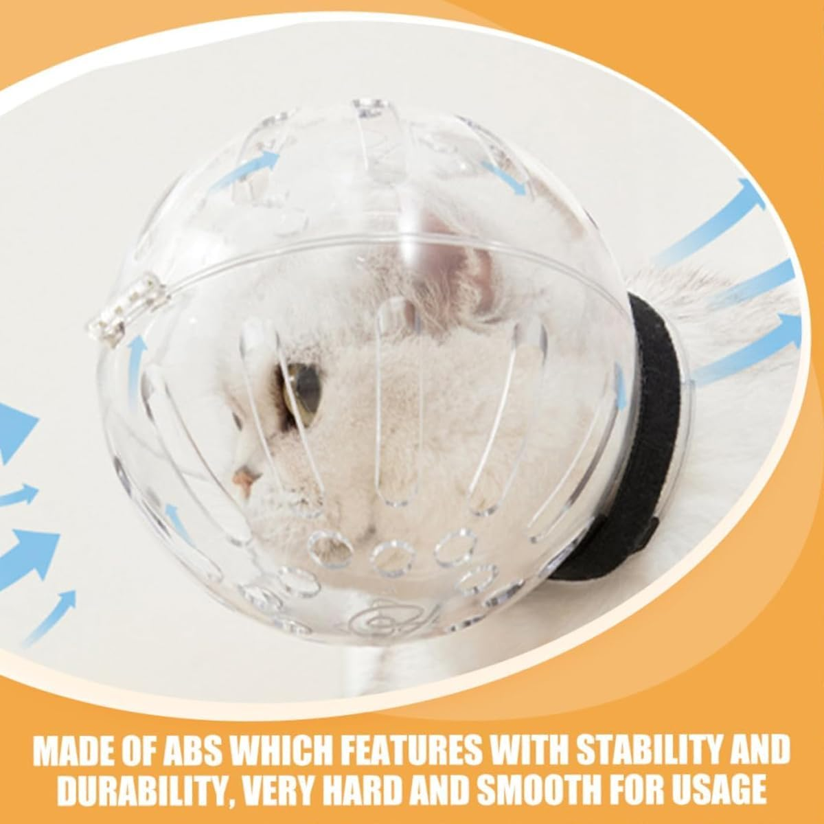 Cat Space Hood Anti-Bite Breathable Headgear Elizabeth Collar for Pets - Clear Protective Helmet for Cats and Small Dogs, Lightweight and Comfortable, Multiple image number 2