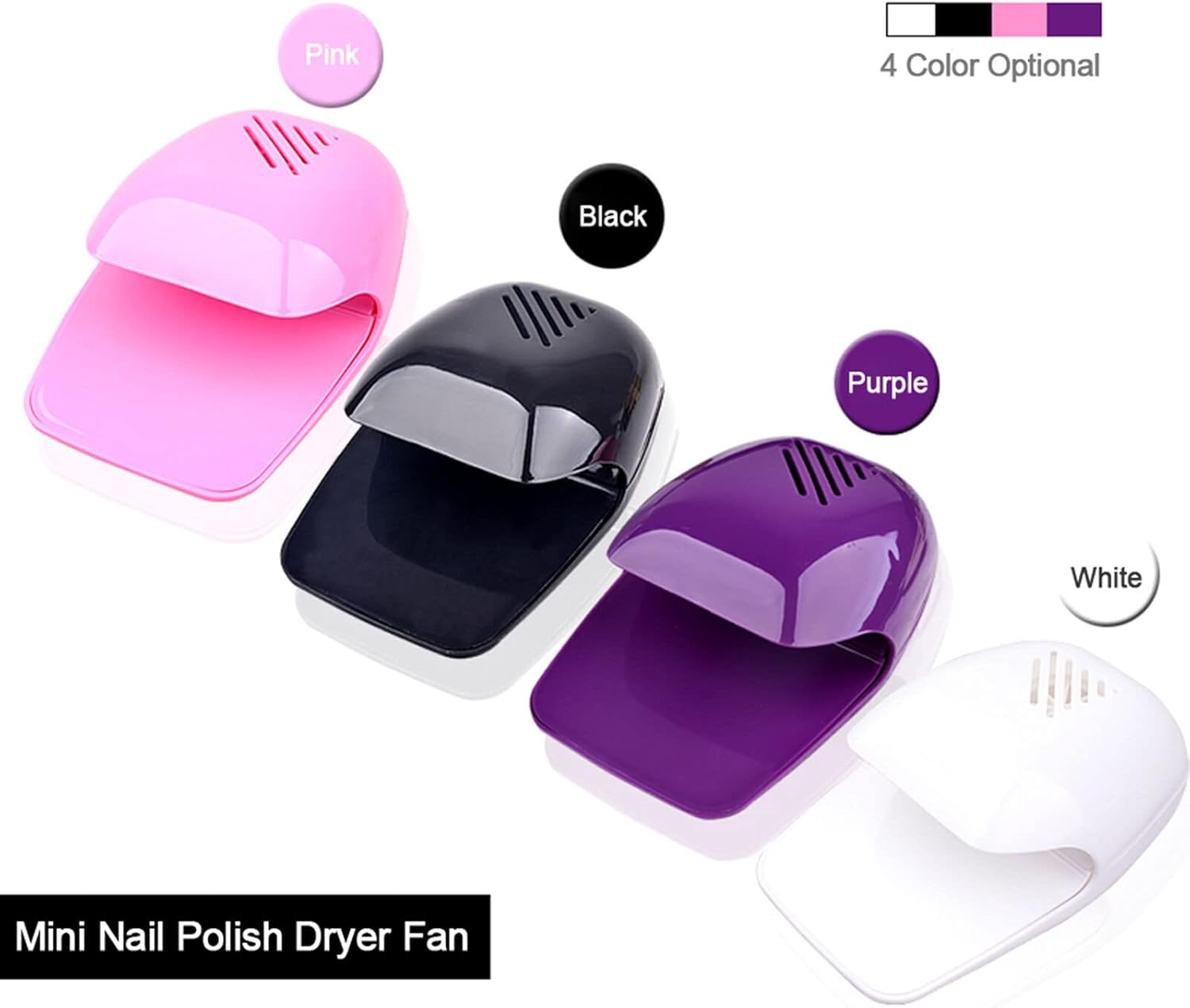Tignapoo Mini Portable Nail Polish Dryer Fan Nail Art Drying Polish Blow Dryer Nail Cooler Nail Art Tool image number 1