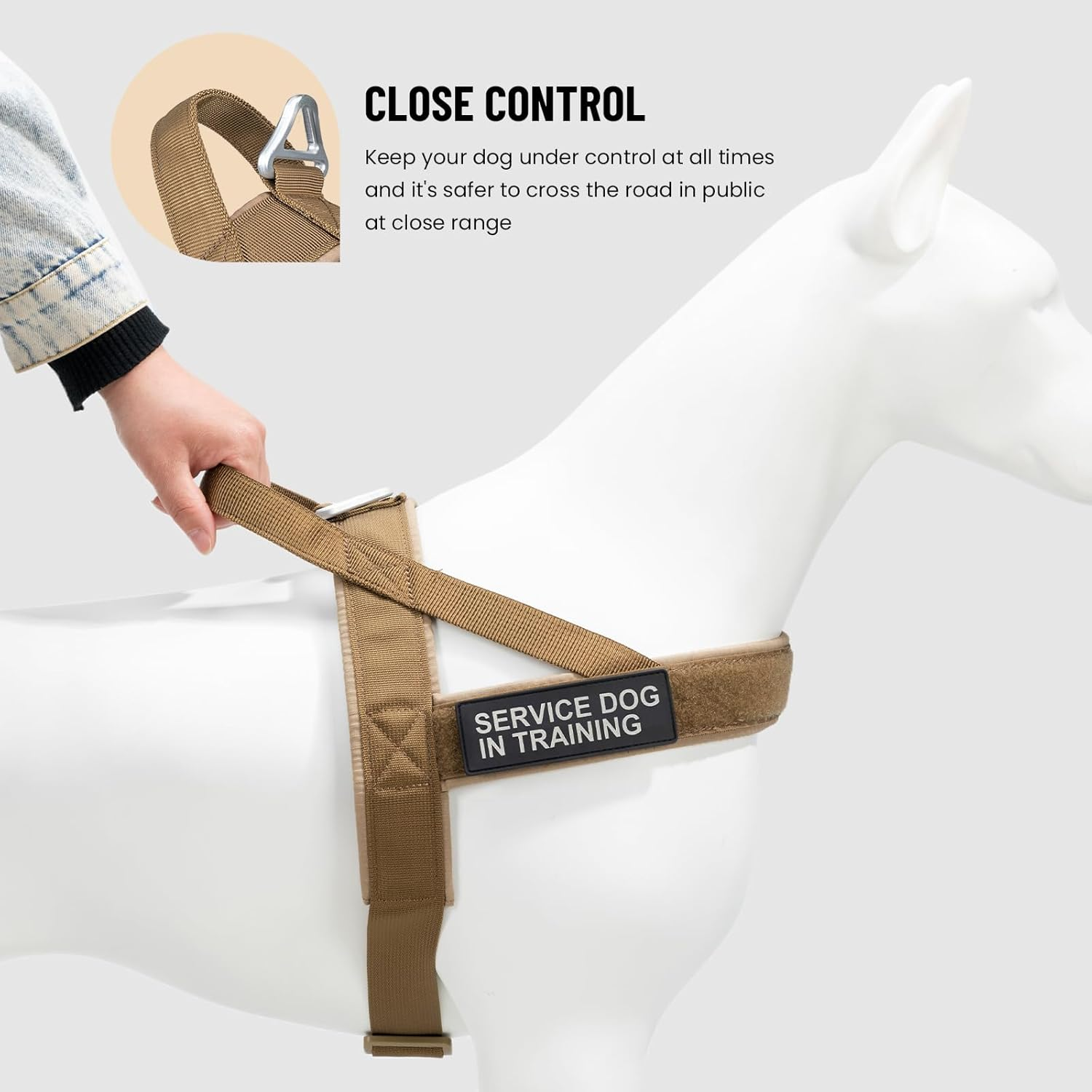 Excellent Elite Spanker Tactical Dog Harness Vest Adjustable Nylon Pet Dog Harness for Small Medium and Large Dogs(Coyote Brown-S) image number 4