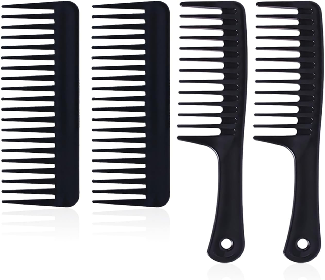 Pack of 4 Wide Teeth Combs, Plastic Combs, Hair Styling Tools, Hairdressing Tools, Lightweight and Durable Combs, Suitable for Home and Hairdressing Salon image number 3
