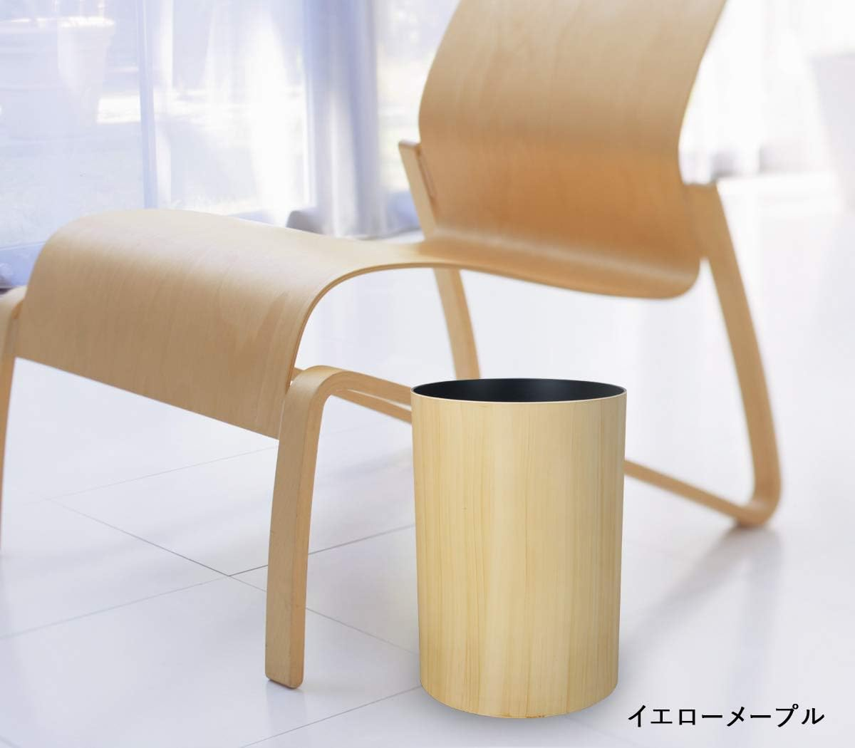 Tatsukraft Wood Grain Painted Trash Can Natural Wood Box, S, 3.4 L, Black, Cherry, Trash Bin, Stylish, Living Room, Small, Kitchen, Dust Box, Furniture, Pail, Wastebasket, Small, No Lid, Wood Grain