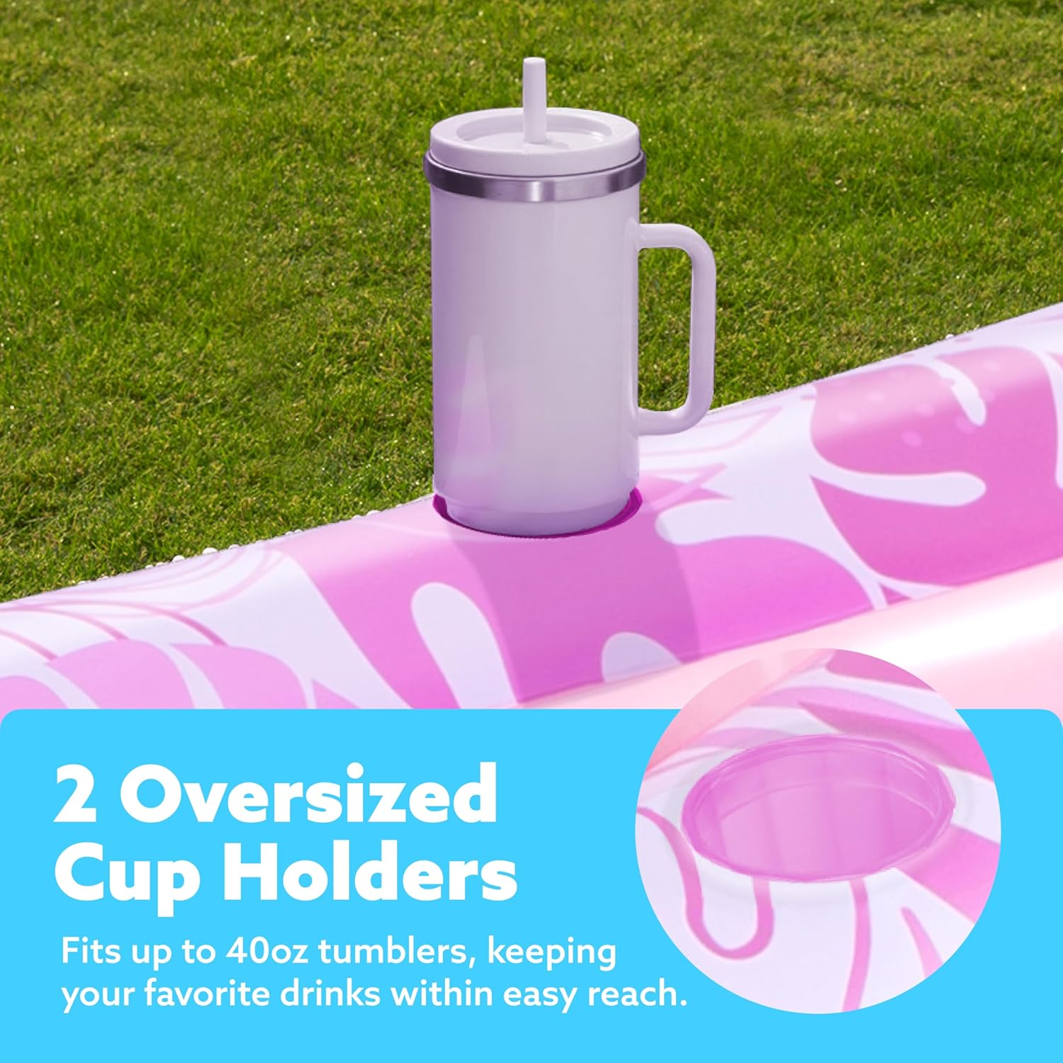 Sloosh Inflatable Tanning Pool Lounger Float for Adults, 85" X 57" Extra Large Suntan Tub Pool Floats Sun Tan Tub Ice Bath Tub Tanning Bed Blow up Pool Raft Lounge Floatie, Xl-Blushing Pink image number 5