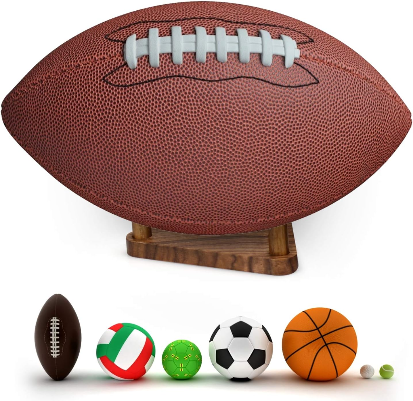 Luxround Ball Stand Holder Display Stand for Basketball Football Soccer Holder Rack Autographed Ball Memorabilia Display Case Solid Walnut Wood Made Ball Display Stand image number 6