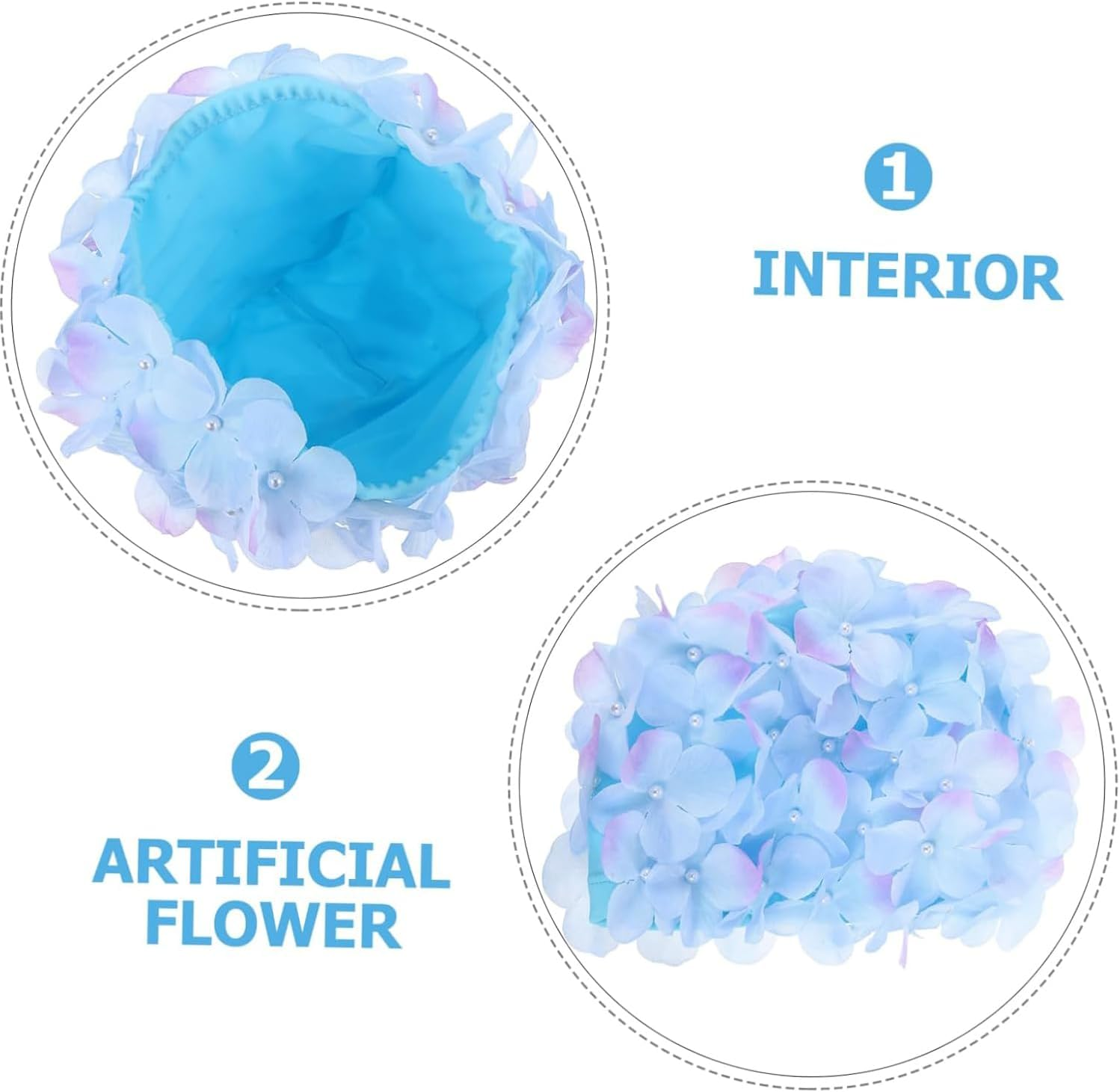 Vintage Swim Cap Floral Petal Retro Style Bathing Caps for Women Breathable Floral Swimming Hat Stylish Ear Protector for Girls Fashion Swim Cap for Swimming & Bathing Petal Design image number 1