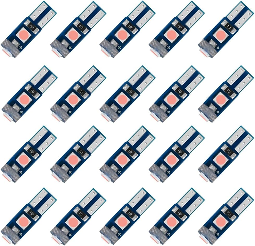 Blyilyb 20-Pack Blue T5 74 73 17 Wedge Led Bulb for 12V Car Dash Dashboard Instrument Panel Cluster Light Bulb Replacement