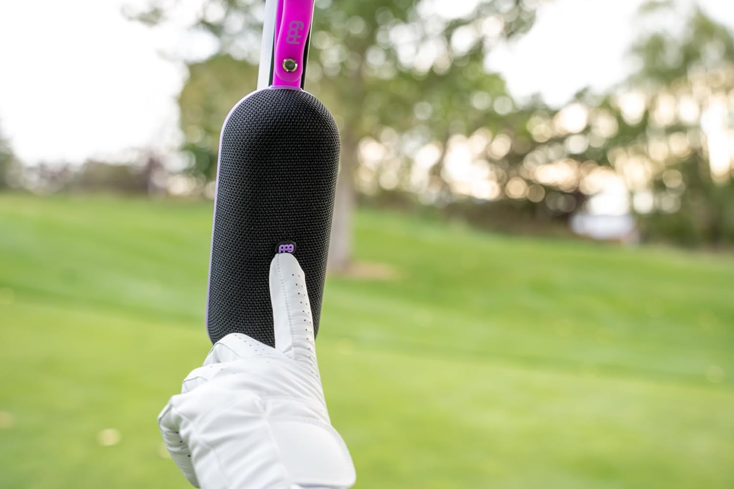 PPG All-In-One Golf Speaker with GPS Powered by Golf Logix &ndash; 40K+ Courses, 3D Mapping, Stereo Sound, Magnet Mount, IPX7 Waterproof, USB-C Rechargeable, Long Battery, Purple image number 1