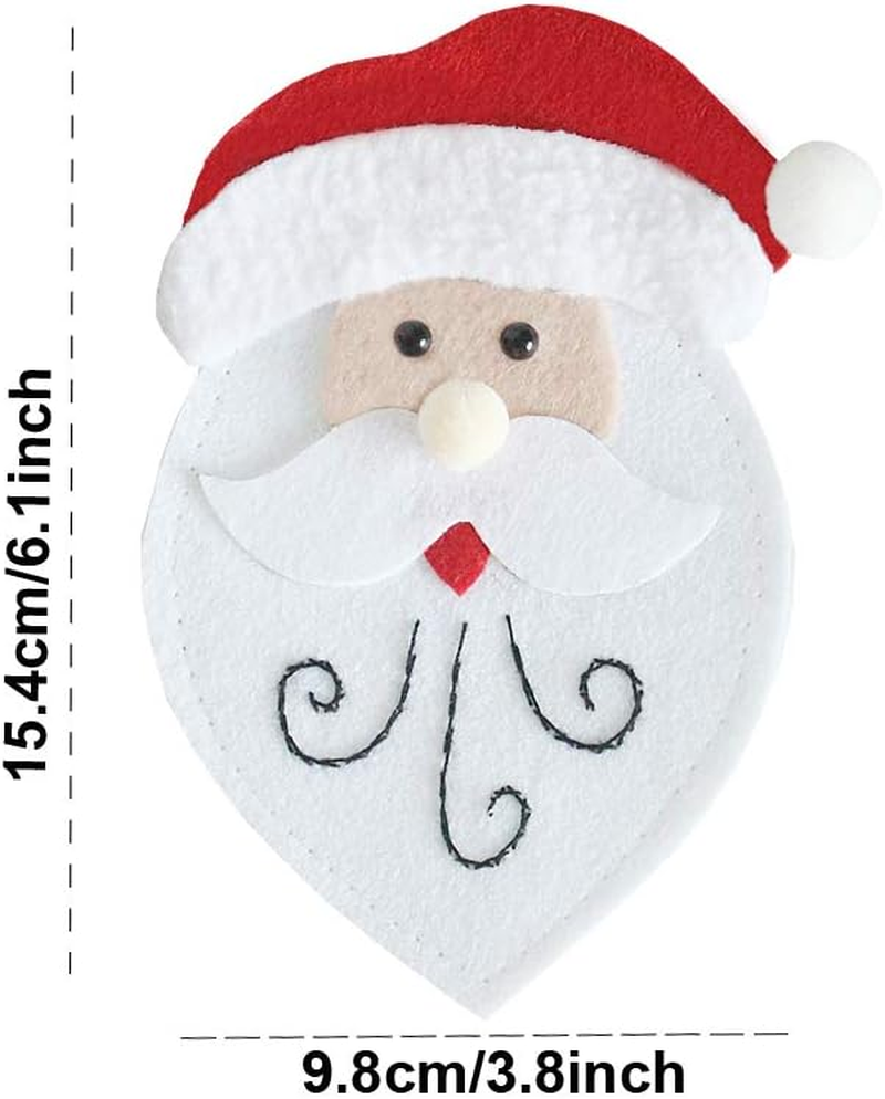 6PCS Christmas Snowman Tableware Holder Silverware Holder Pockets Set Knife Spoon Fork Bags image number 2