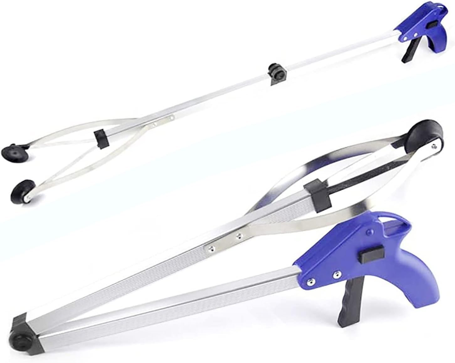 Yotsuba Grabber Reacher Tool, 80Cm Foldable Grabbers for Elderly, Lightweight Extra Long Handy Trash Claw Grabber, Mobility Aid Reaching Assist Tool for Trash Pick Up, Nabber, Litter Picker, Arm Extension (Blue)