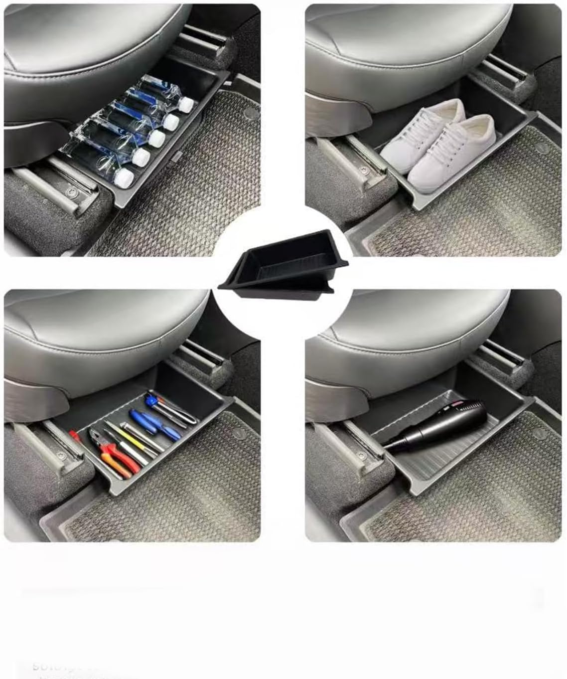 2 Pcs under Seat Storage Compartments for the 2019-2024 Tesla Model Y, with Hidden Storage Trays Designed, Suitable for Washable under Seat Storage of Tesla Model Y Accessories image number 1