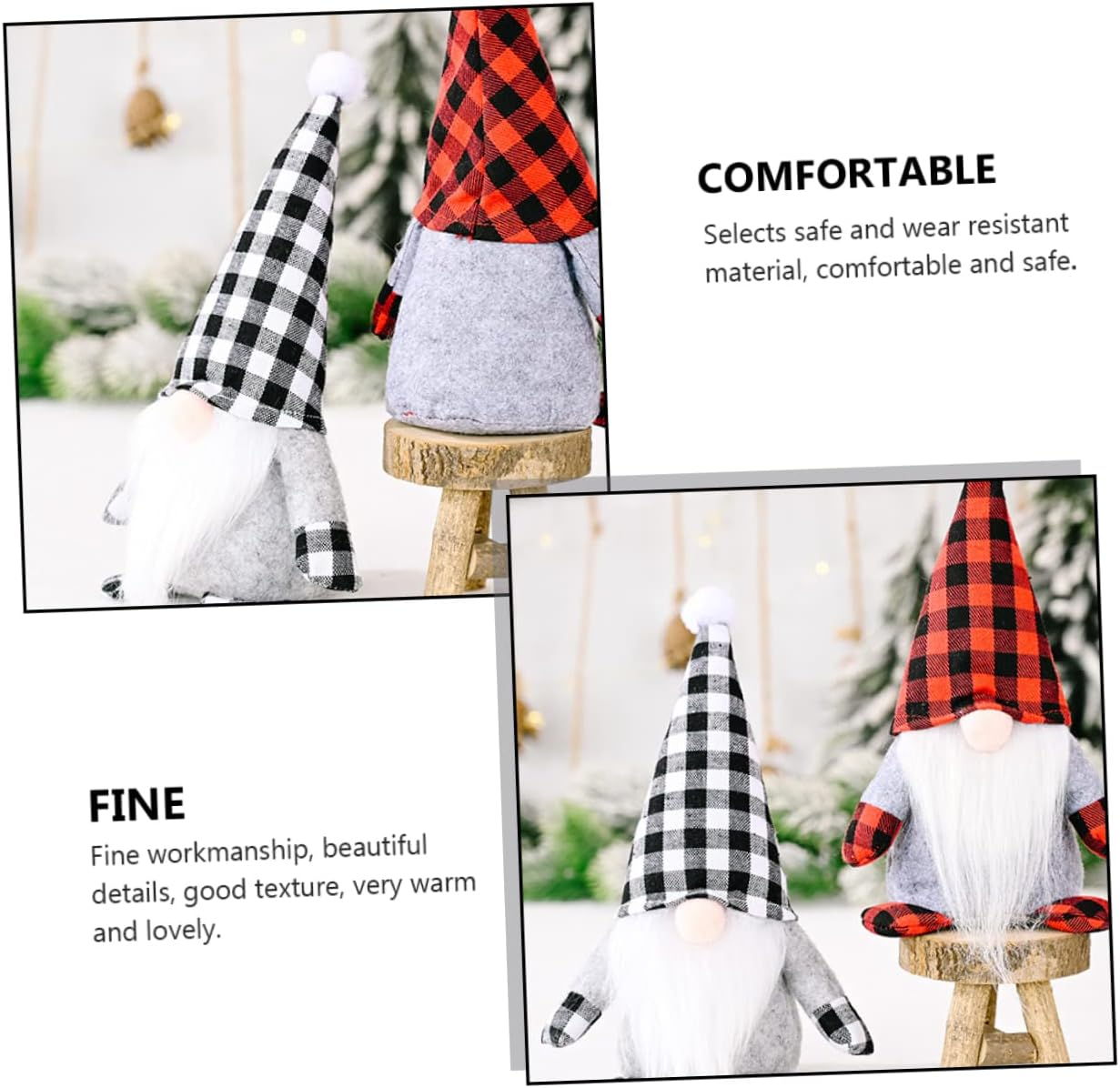 Santa Hat Doll Christmas Decor Gnome Doll Xmas Tree Ornament Craft Adorn image number 6