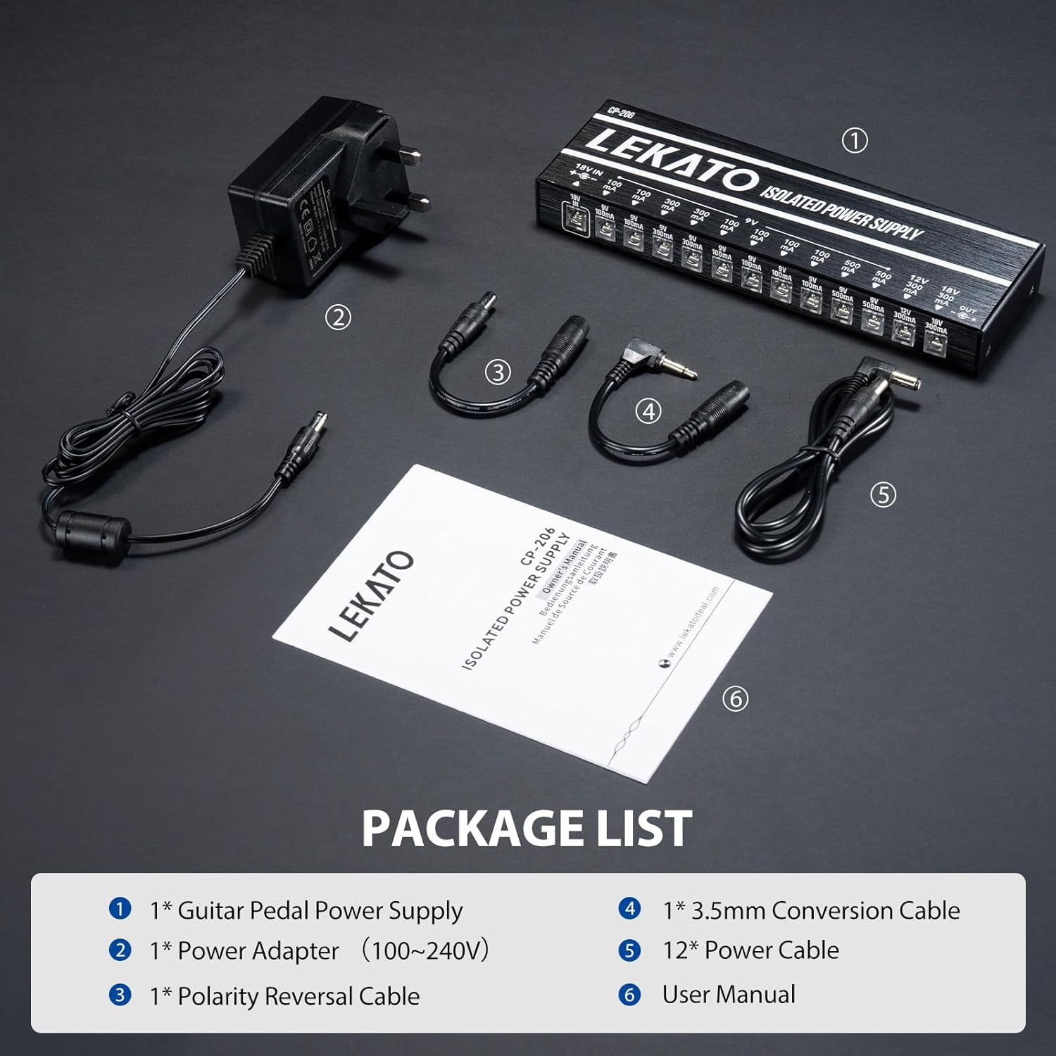 LEKATO Guitar Pedal Power Supply, 12 Insulated Output for 9V/12V/18V, Effect Pedal Power Supply with Short Circuit Protection for Electric Guitar Bass Effect Keyboards Charging image number 5