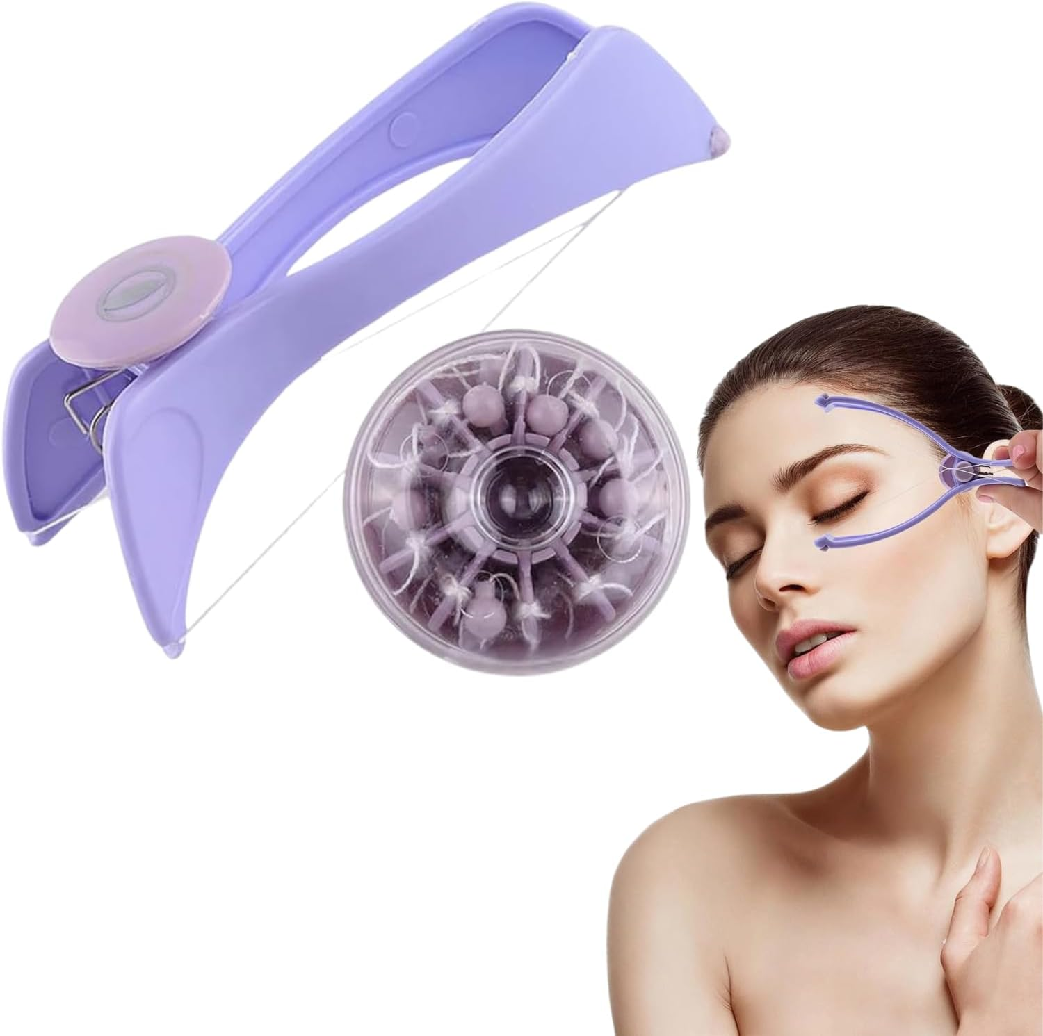 EZONEDEAL Eyebrow Face and Body Hair Threading and Removal System Tweezers for Eyebrows, Threading Tool, Threading Machine for Women, Threading Epilators for Women (Purple) image number 6