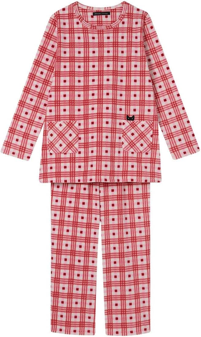 Wacoal HDW409 ATSUKO MATANO Women'S Pajamas, Micro Fleece Material, Warm, Long Sleeves, Long Pants, Winter